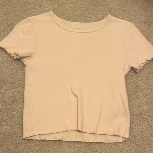 Cream American eagle top with trim
